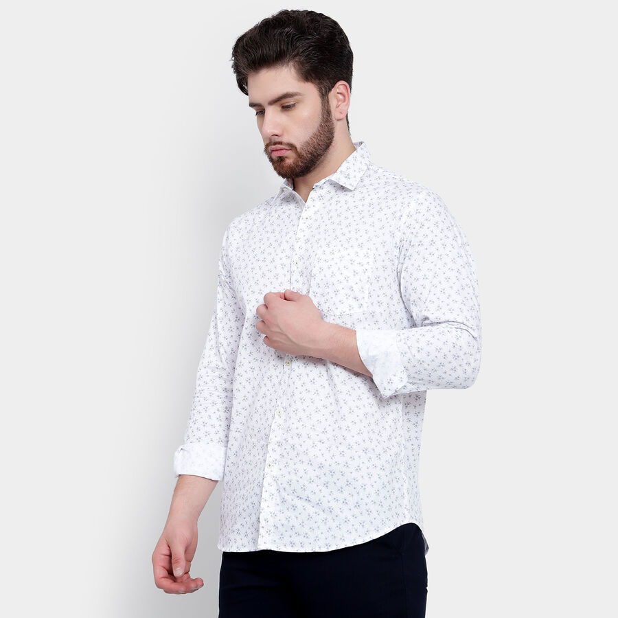 Printed Casual Shirt, White, large image number null