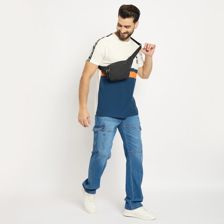 Men's 100% Cotton Round Neck Half Sleeves T-Shirt, Light Blue, large image number null