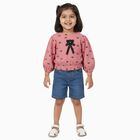 Girls Pink Round Neck Casual T-Shirt, गुलाबी, small