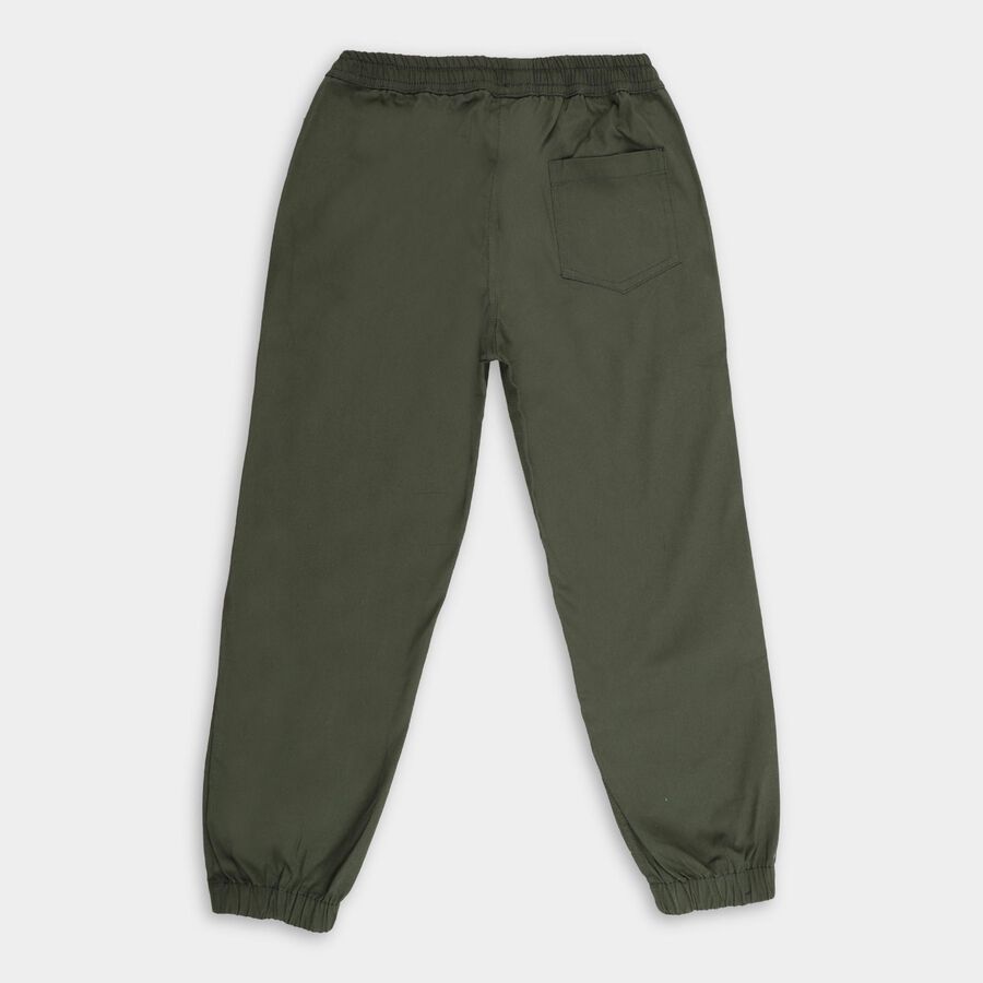 Boys' 100% Cotton Trousers, Olive, large image number null