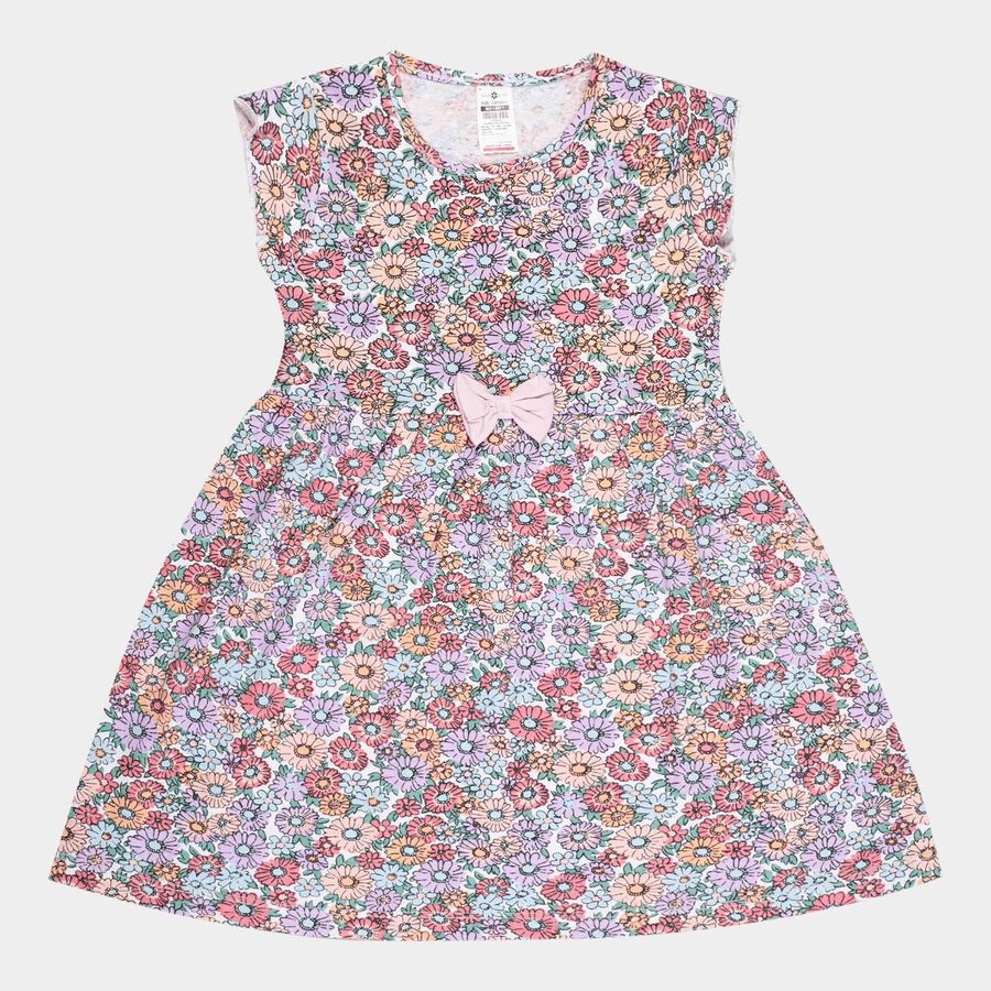 Girls Cotton Frock, Light Blue, large image number null