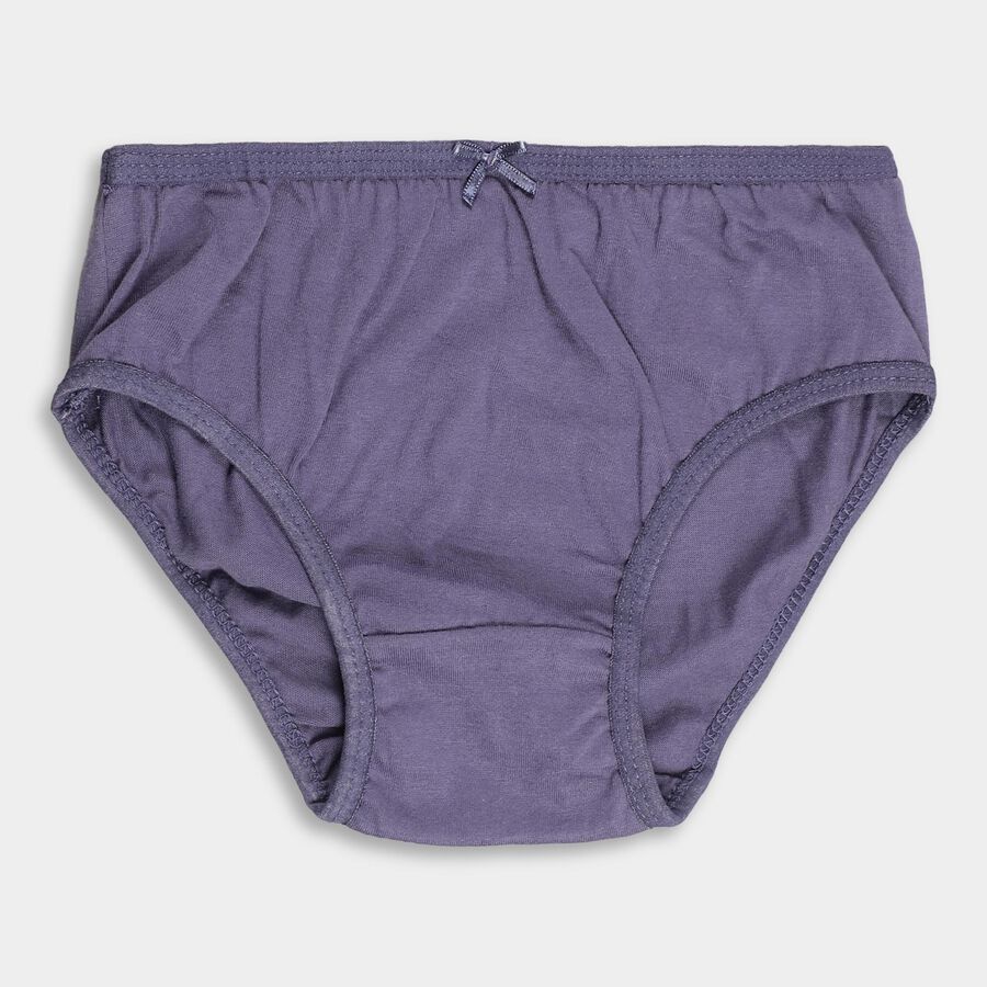 Girls' Light Pink and Soft Lavender Regular Fit Printed and Solid Panty, गहरा ग्रे, large