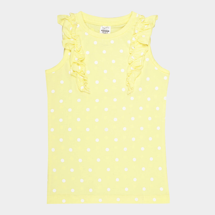 Girls Cotton T-Shirt, Yellow, large image number null