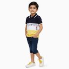 Boys Deep Midnight Navy Blue Cotton Crew Neck Casual Half Sleeve T-Shirt, नेवी ब्लू, small