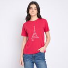 Ladies' Round Neck T-Shirt, रानी (फ्यूशिया), small