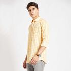 Checks Slim Fit Casual Shirt, Yellow, small image number null