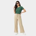 Ladies Beige Relaxed Fit Drawstring Waist Harem Pants, Beige, small