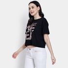 Ladies' 100% Cotton Crop  Top, Black, small image number null
