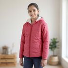 Girls' Pink Hooded Puffer Jacket, Pink, small
