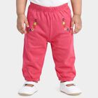 Infants Pink Jogger Embroidered Cotton Pyjama, गुलाबी, small