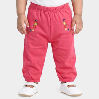 Infants Pink Jogger Embroidered Cotton Pyjama