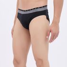 Men's 100% Cotton V-Cut Briefs, Black, small image number null
