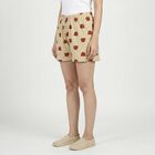 Women's Beige Regular Fit Casual Shorts, गहरा पीला, small