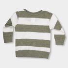 Infants' Muted Olive Green Crew Neck Casual Pullover, ओलिव, small image number null
