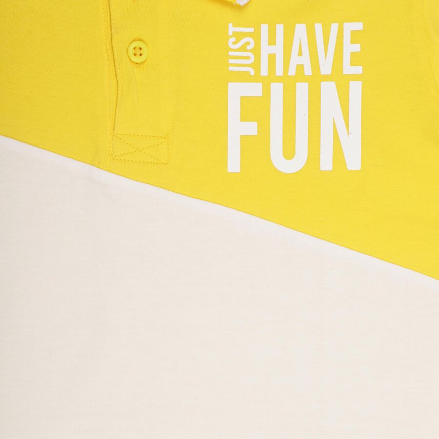 Boys' Half Sleeves T-Shirt , Yellow, large image number null