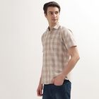 Men's 100% Cotton Regular Collar Casual Shirt, Beige, small image number null