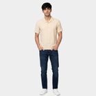 Men's Beige Cotton Casual Shirt, गहरा पीला, small