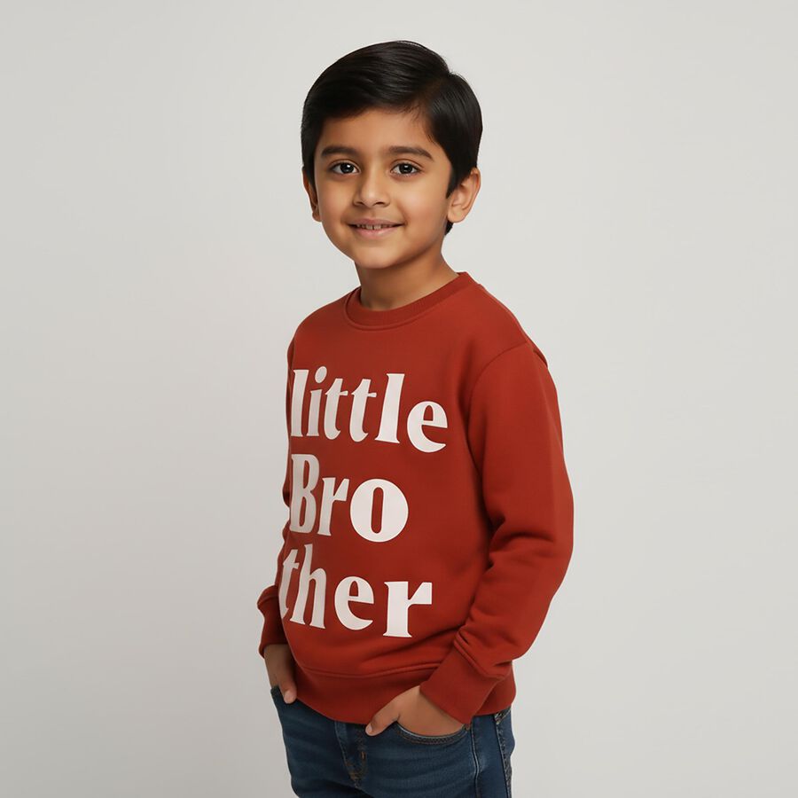 Boys' Sweatshirt, भूरा, large image number null