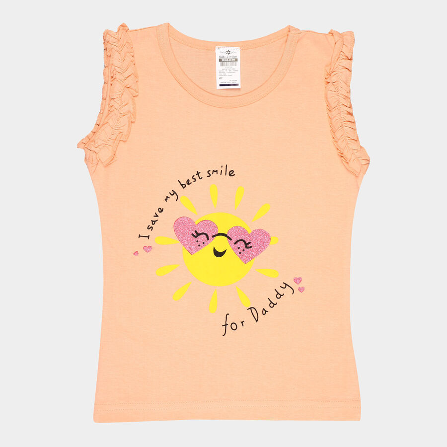 Girls Cotton T-Shirt, Pink, large image number null
