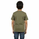 Boys Muted Olive Crew Neck Casual T-Shirt, ओलिव, small image number null
