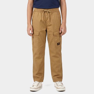 Boys' Khaki Regular Fit Cargo Trousers
