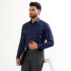 Men's Deep Midnight Navy Blue Full Sleeve Classic Formal Shirt, Navy Blue, small image number null
