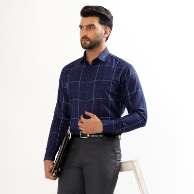 Men's Deep Midnight Navy Blue Full Sleeve Classic Formal Shirt