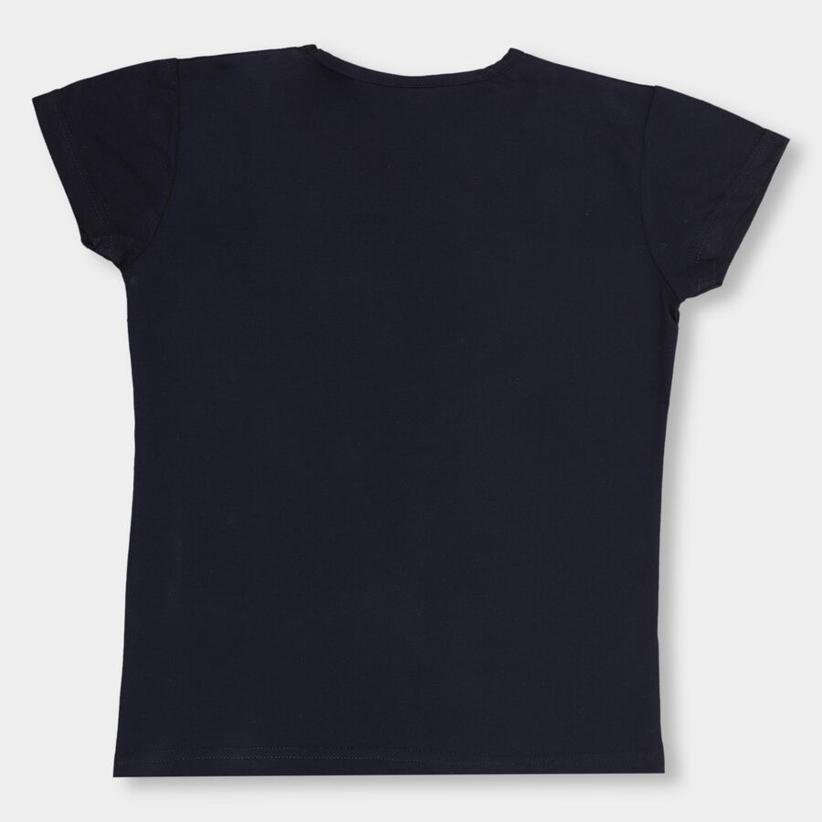 Girls' T-Shirt, नेवी ब्लू, large image number null