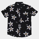 Boys Black Cotton Half Sleeve Classic Casual Shirt, Black, small