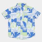 Boys Light Blue and Green Cotton Half Sleeve Classic Casual Shirt, Light Grey, small image number null