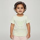 Infants' Pastel Green Cotton Round Neck Casual T-Shirt, हल्का हरा, small image number null