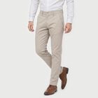 Men's Silver Slim Fit Chino Trousers, सिल्वर, small
