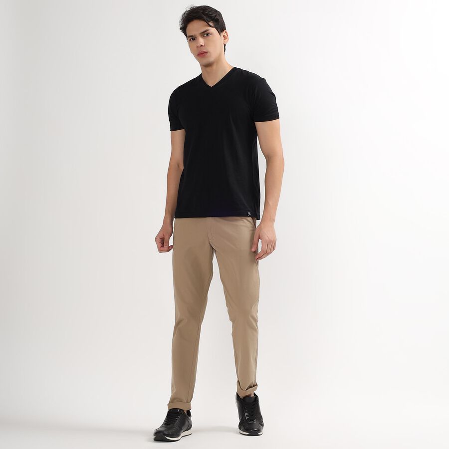 Men's Slim Fit Casual Trousers, Beige, large image number null