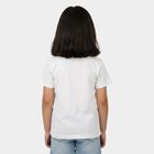 Girls White Crew Neck Regular T-Shirt, White, small