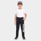 Boys' Navy Blue Straight Fit Typography Printed Cotton Blend Pyjama, नेवी ब्लू, small