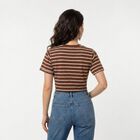 Women's Brown Round Neck Regular T-Shirt, Brown, small
