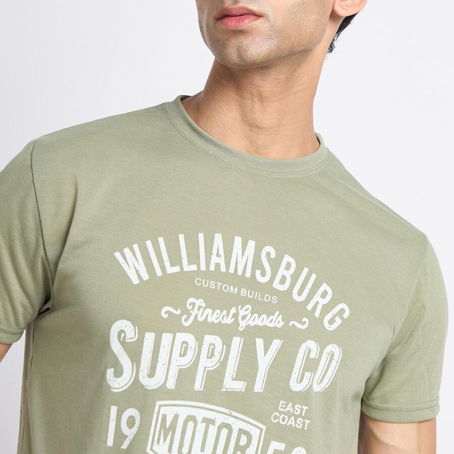 Men's Round Neck T-Shirt, हल्का हरा, large image number null