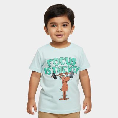 Boys' 100% Cotton Half Sleeves T-Shirt