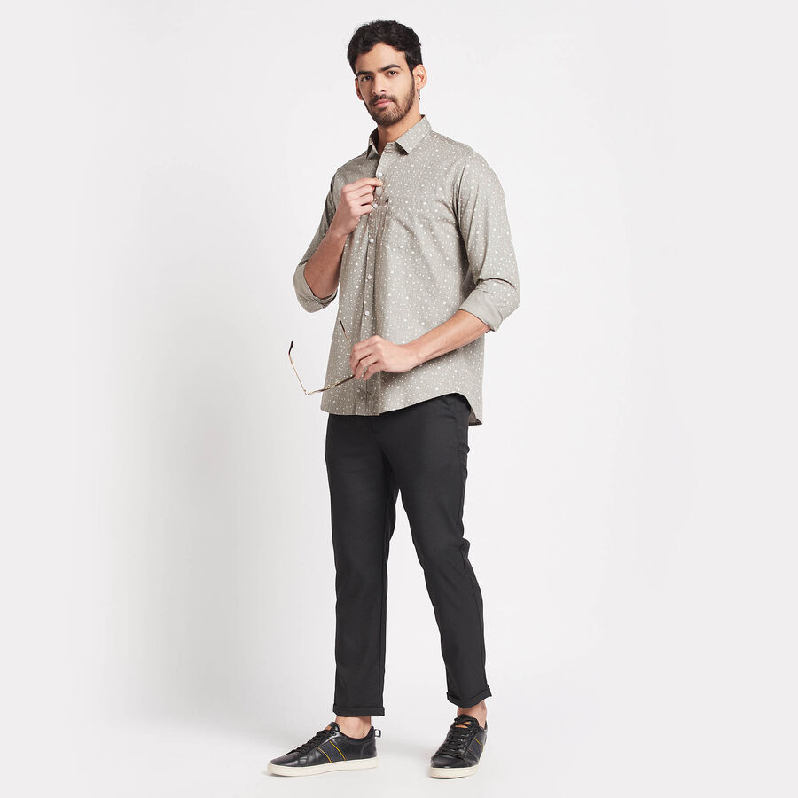 Cotton Printed Casual Shirt, Dark Grey, large image number null