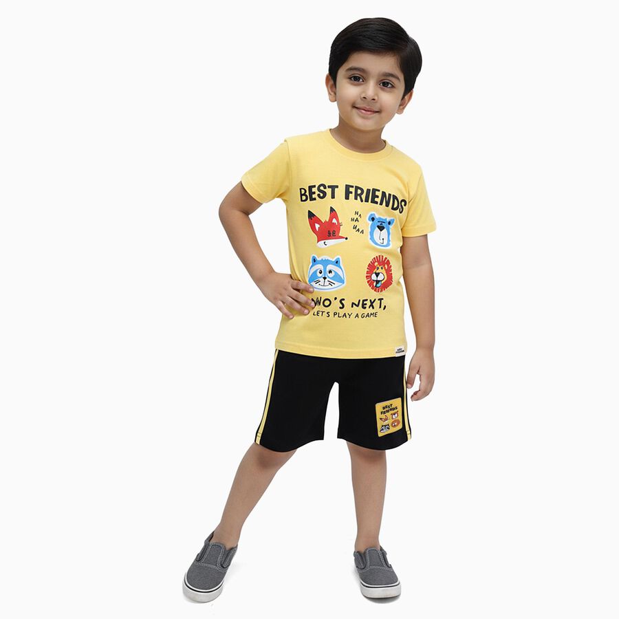 Boys' Knit Baba Suit, पीला, large image number null