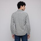 Men's Grey Cotton Spread Collar Casual Shirt, हल्का ग्रे, small