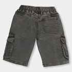Boys' Muted Charcoal Black Cargo Style Jamaican Shorts, ओलिव, small image number null