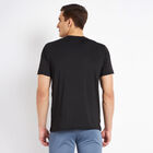Printed Round Neck T-Shirt, Black, small image number null