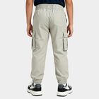 Boys' Light Green Cotton Regular Fit Trousers, Light Green, small