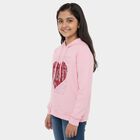 Girls Light Pink Hooded Neck Graphic Sweatshirt, Light Pink, small image number null