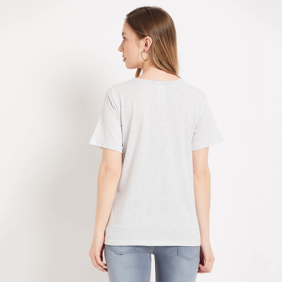 Round Neck T-Shirt, Ecru Melange, large image number null
