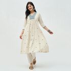 Women's Muted Blue Round Neck Classic Kurta, मध्यम नीला, small