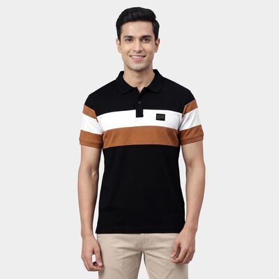 Men's Navy Blue Polo Neck Classic T-Shirt