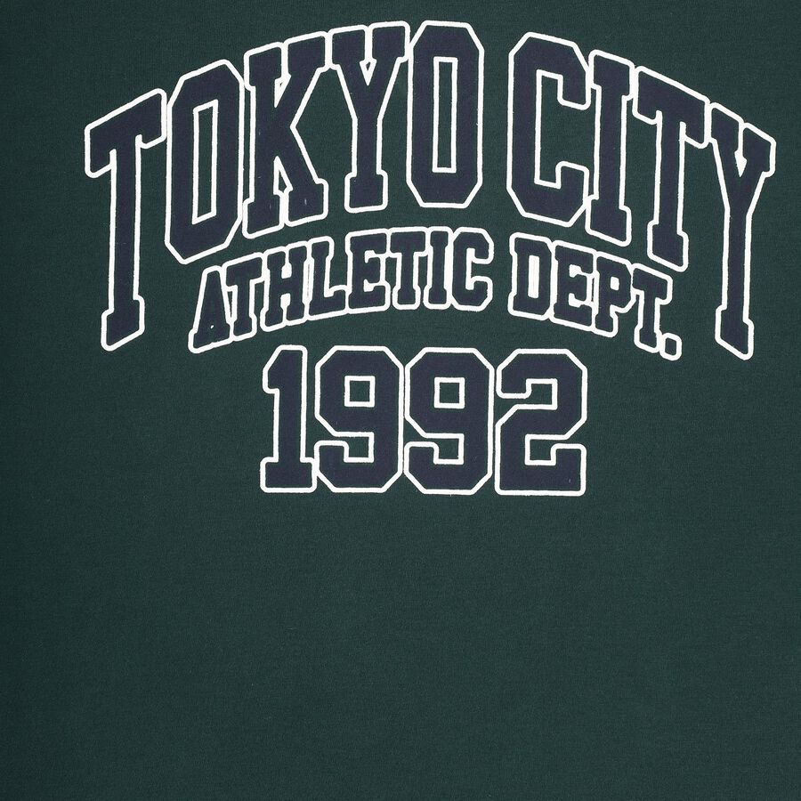 Boys' Dark Green Crew Neck Casual T-Shirt, Dark Green, large image number null