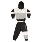 Boys' Black and Grey Long Sleeve Colorblock Baba Suit, मिश्रित हल्का ग्रे, small image number null